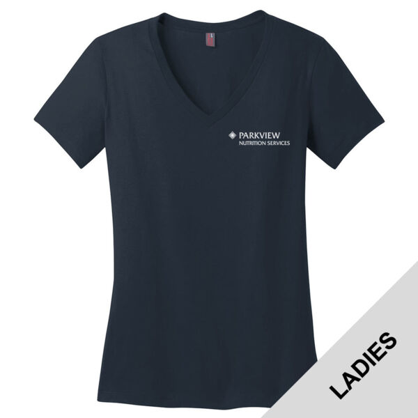 DM1170L - S382E035 - EMB - Parkview Nutrition Services Ladies V-Neck T-Shirt Thumbnail